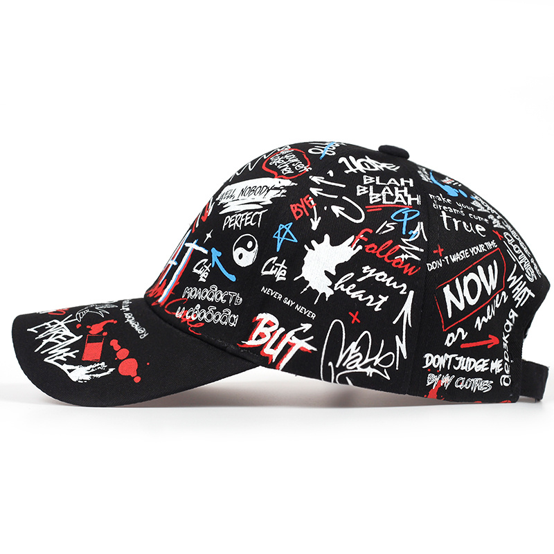 Casquette de Baseball avec impression Graffiti, chapeau d'extérieur en coton pour hommes et femmes, casquettes d'été réglables, chapeaux de loisirs