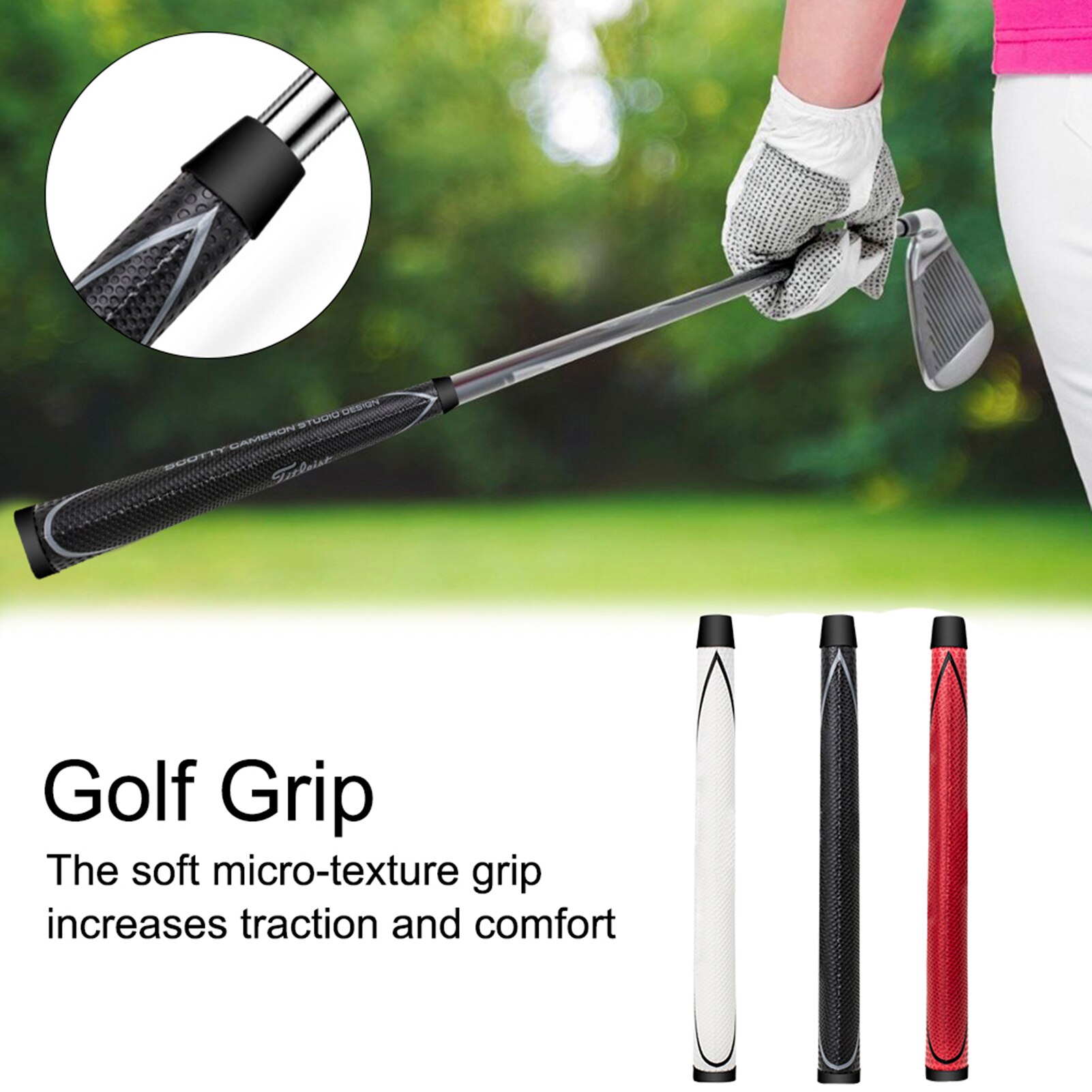 Golf Grip Portable High Device Accessory Tool for Golf clubs wrap rubber core wood grips Red white and black