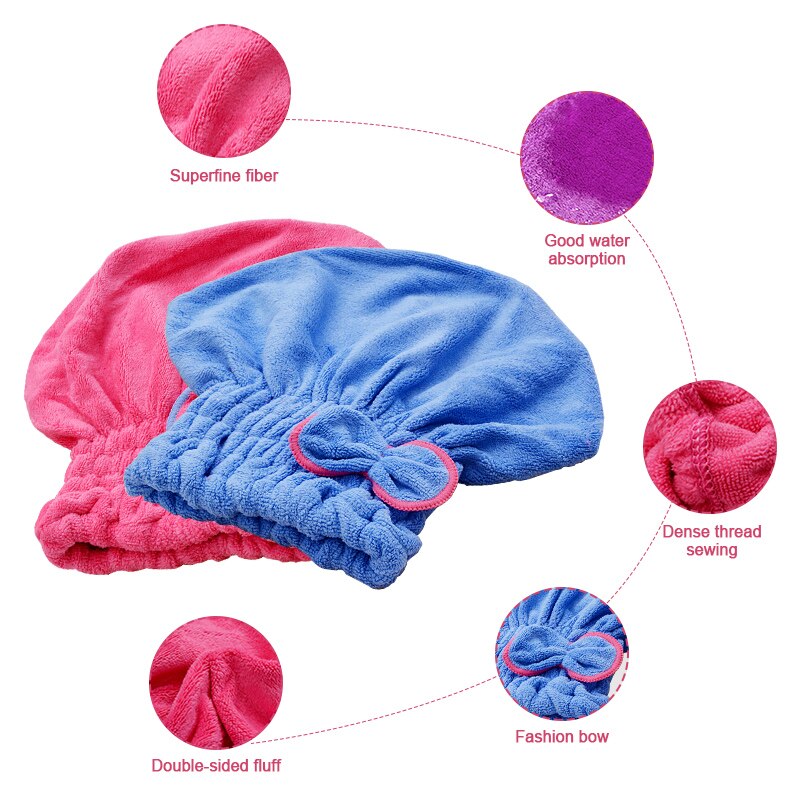 Nopea hiustenkuivaus pyyhehattu bowknot wrap pyyhe suihkumyssy naisille kylpyläkuivaus hiuspyyhe mikrokuitu nopeasti kuivuva hiusturbaani