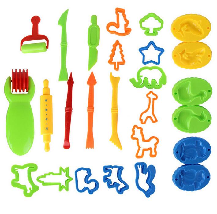 Color Play Dough Model Tool Toys 3D Plasticine Tools Playdough Set, Clay Moulds Deluxe Set, Learning & Education Toys: 23pcs