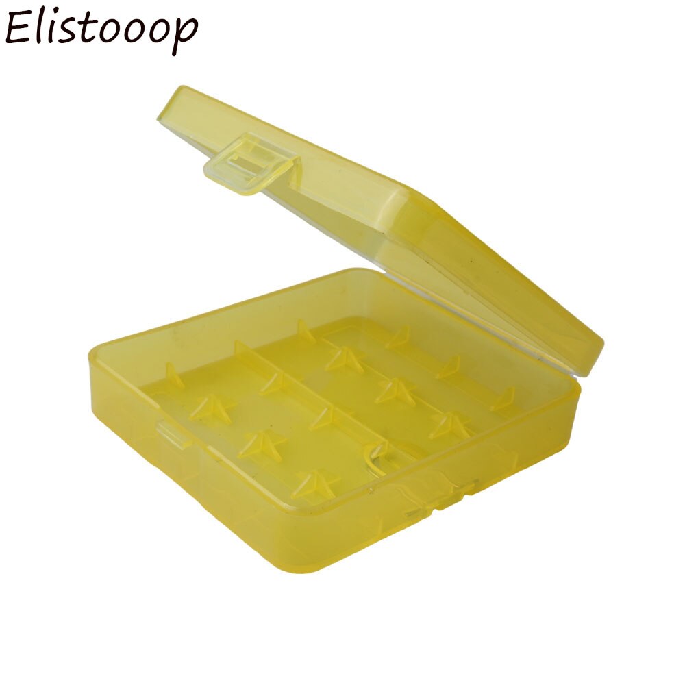 18650 holder Hard Plastic Case Holder Battery Storage Box For 18650 Battery Case container holder: Yellow