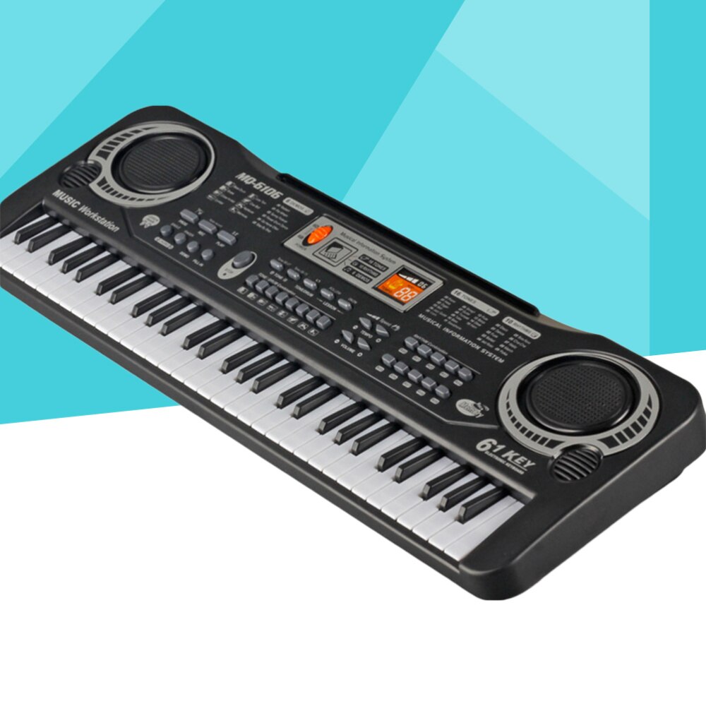 Children 61 Keys Electronic with Microphone Electric Piano Educational Electronic Keyboard with US Plug