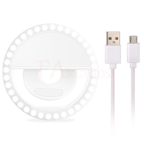 FANGTUOSI LED Selfie Light Phone light ring Portable Flash Enhancing Photography ring light: White