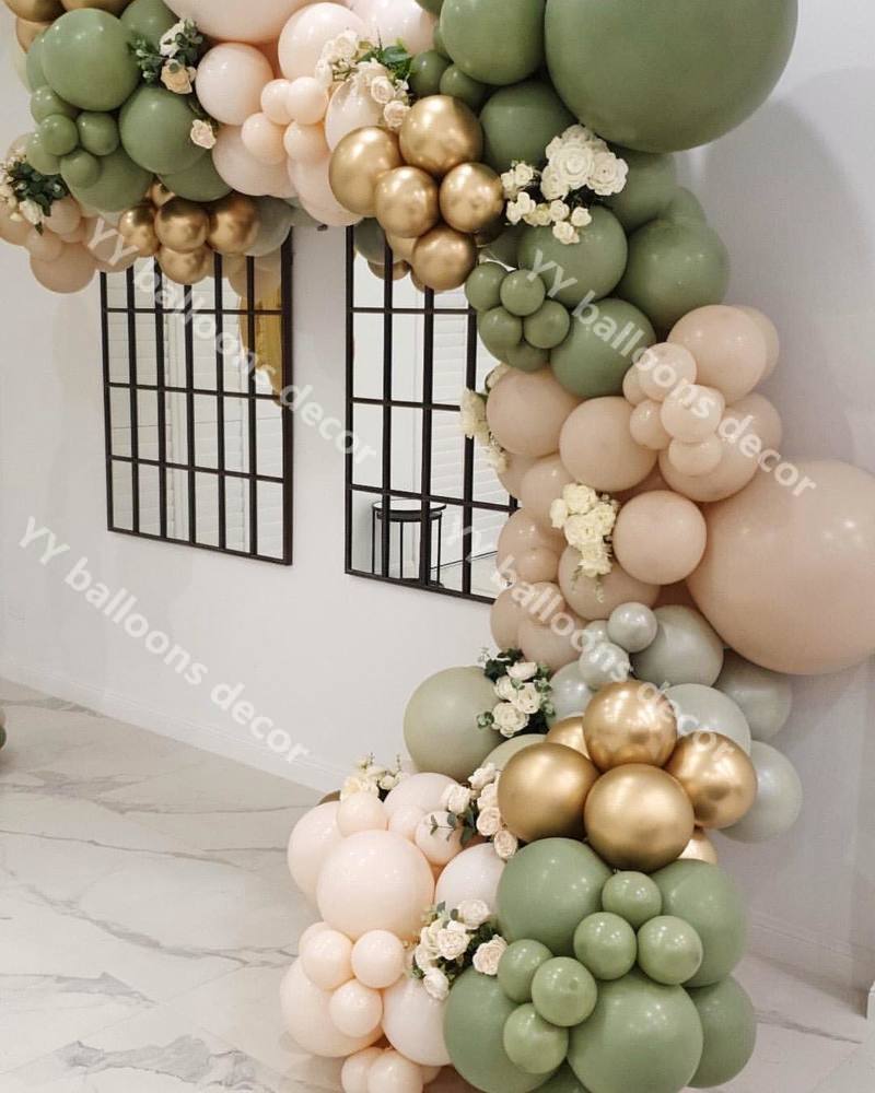 117 stuks feestballonnen slingerboog retro groene ballon slinger bruiloft babyshower verjaardag verloving wereldwijde decoratie benodigdheden: Default Title