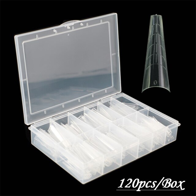 120 Stuks Quick Gebouw Nep Nagels Form Mold Uv Gel Bovenste Formulieren Voor Nagels Systeem Valse Nail Tips Gel Mold nail Uitbreiding Formulieren Tip: 120pcsboxBE