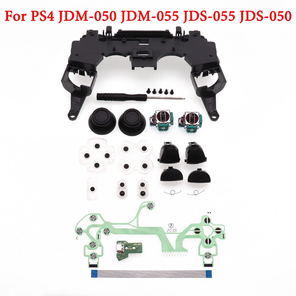 TingDong Full Plastic Hard Shell + Buttons Mod Kit For JDS JDM-050 055 For PS4 5.0 Controller Housing Cover Case: Other