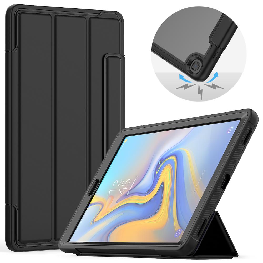 Samsung tab  a 10.1 cove med blyantspænde til læder samsung galaxy tab  a 10.1 etui sm -t510 sm-t515 tablet smart cover: Sort