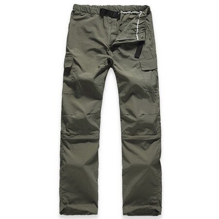Avtagbare ben #39 cargo bukser lommer sommer herre sprutende raskt tørr vanntette bukser mann khaki tynn work casual bukse 3xl: L / Militærgrønn
