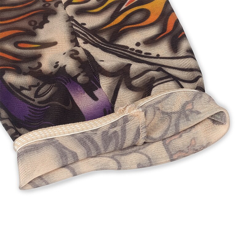 À la diable Hordes Nylon faux tatouage bras jambe Oversleeve temporaire tatouage bras manches cyclisme pour la Protection solaire