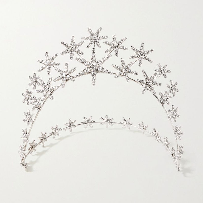 Stonefans Barocco di Cristallo stella Della fascia corona Hairband per Le Donne Bling Da Sposa Diadema corona di Capelli Dei Monili di Cerimonia Nuziale Accessorio