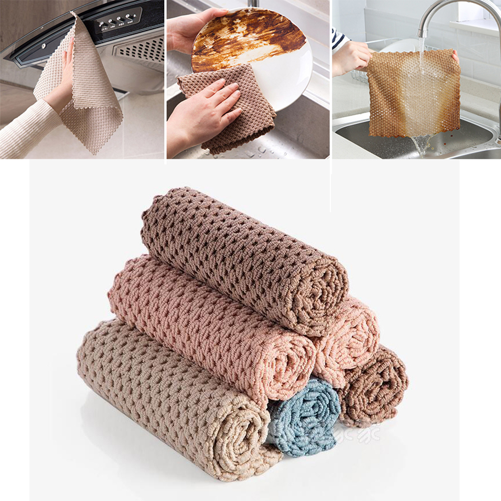 1pc köksstädhanddukar anti-fett torktrasor effektiv superabsorberande rengöringsduk i mikrofiber hushållsdisk
