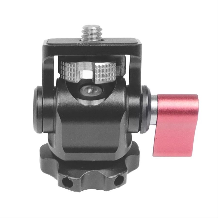 Monitor Holder Cold Shoe Mount for DSLR Camera Monitors Microphone Shoe 360 Degree 180 Degree Adjustable Mount Bracket: Red Handle Screw