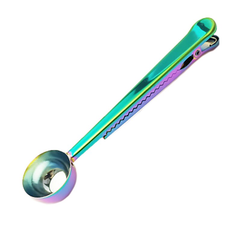 Kacuyelin metalpose klips kaffeske klips mad opbevaring taske klip taske klemme klips til mad køkken værktøj: Farve skeer