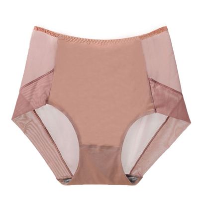 Sexy Ultra-thin Transparent Women Panties Large Sizes High Waist Traceless Perspective Mesh Underwear Plus Size Panties Xxxl: Light Coffee