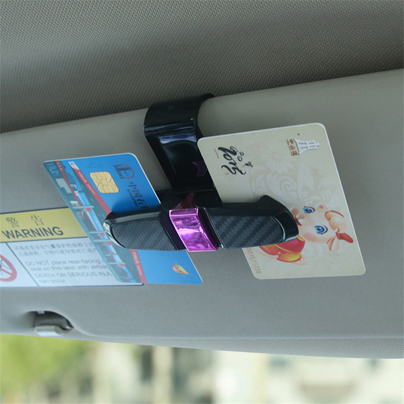 Portatil Auto sujetador Clip coche gafas Clip tarjeta pinza ABS coche VehiGlasses fundas negro coche parasol gafas de sol soporte