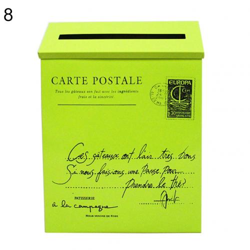 Retro Metal Mailboxes Wall Mounted Mail Box Mailbox Bucket Newspaper Letter Box Post Garden Decoration Garden Supplies: 8