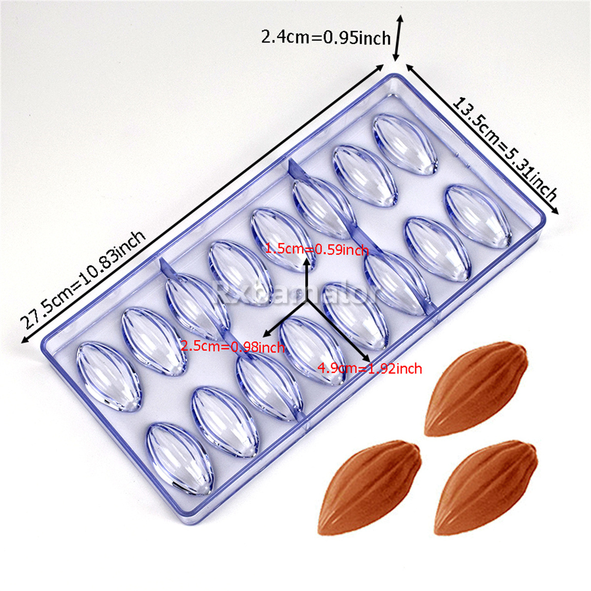3D Polycarbonate Chocolate Molds Tray Forms For Baking Chocolate Bar Cake Thick Mould Pastry Tools for Bakery Mold: 63-2022