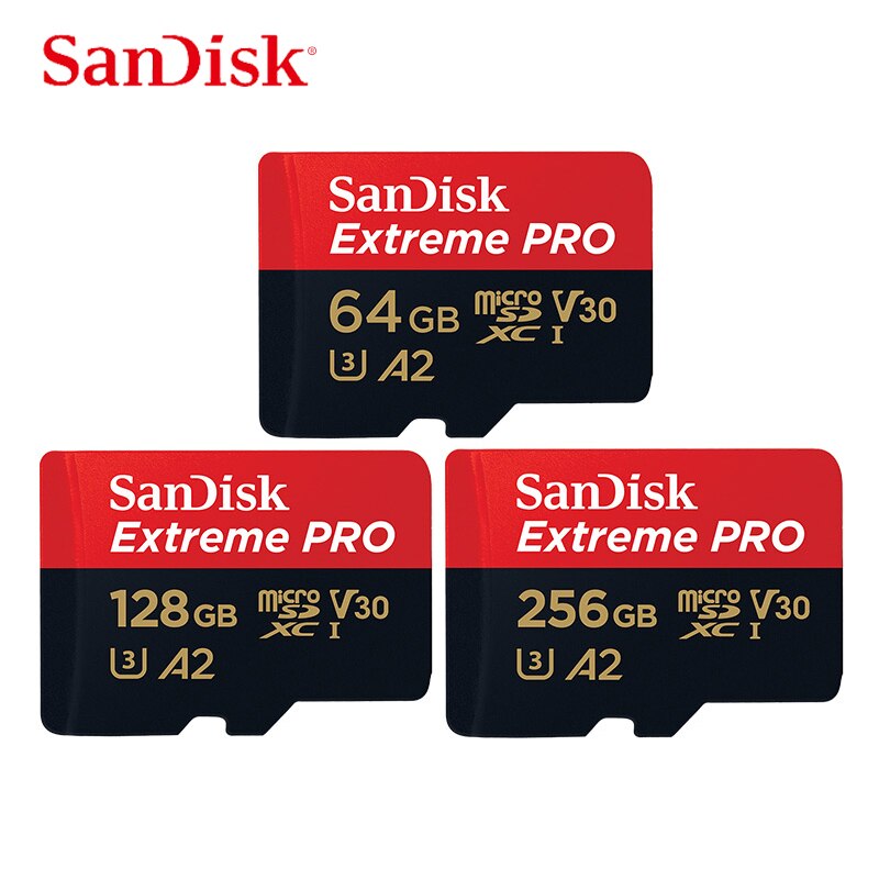 SanDisk tarjeta Micro SD 512G 400GB A1 tarjeta de memoria MicroSDHC 256g 128G 64G 32G 16GB MicroSDXC EXTREME PRO V30 U3 A2 4K UHD tarjetas TF