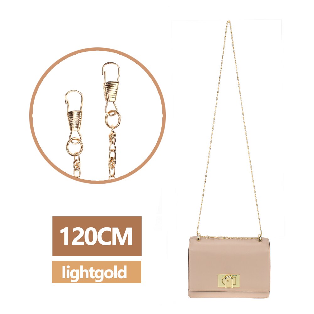 120Cm Vrouwen Metalen Ketting Tas Dunne Purse Schoudertas Kettingen Voor Bag Vervanging Handtas Keten Band Accessoires Voor Tassen: lightgold