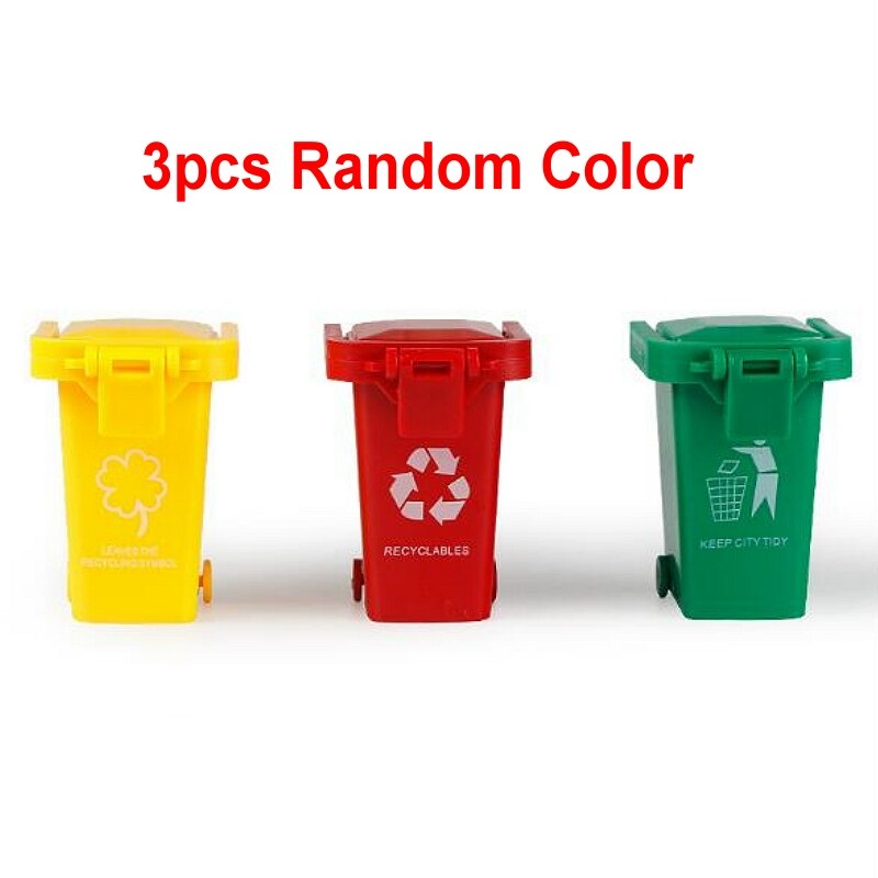 3 stks/set Mini Prullenbak Speelgoed Vuilniswagen Blikjes Curbside Voertuig Bin Speelgoed Kid Simulatie Meubels Speelgoed Willekeurige Kleur QLY9435: Default Title