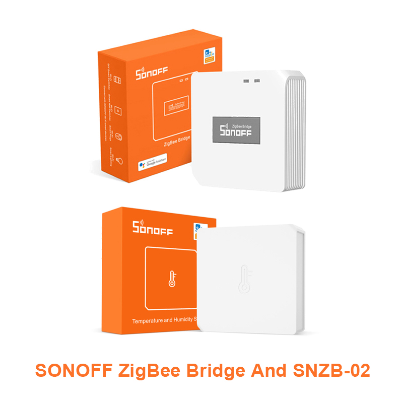 SONOFF-interruptor inalámbrico Zigbee para ventana y puerta, interruptor de temperatura y humedad, movimiento, ZBMINI a través de Alexa y Google Home: Bundle 2