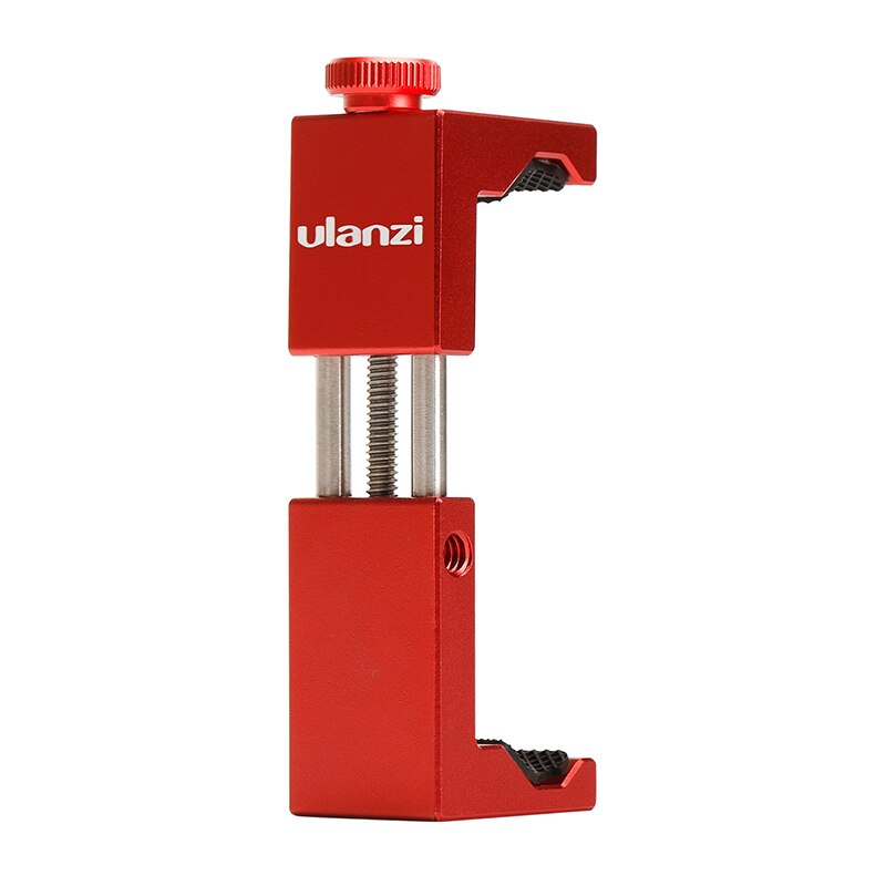 Ulanzi Metalen Telefoon Statief Clip Iron Man ST-02S Aluminium Smartphone Tripod Mount Stand Adapter Verticale Opnamen voor Smart Telefoon: Red
