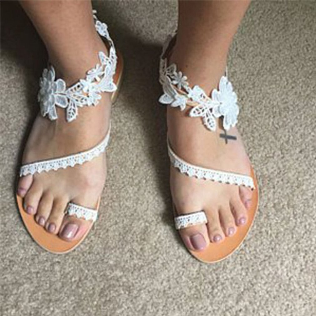 Summer Shoes Woman Gladiator Sandals Women Shoes Flat Weet Flowers Boho Beach Sandals Ladies