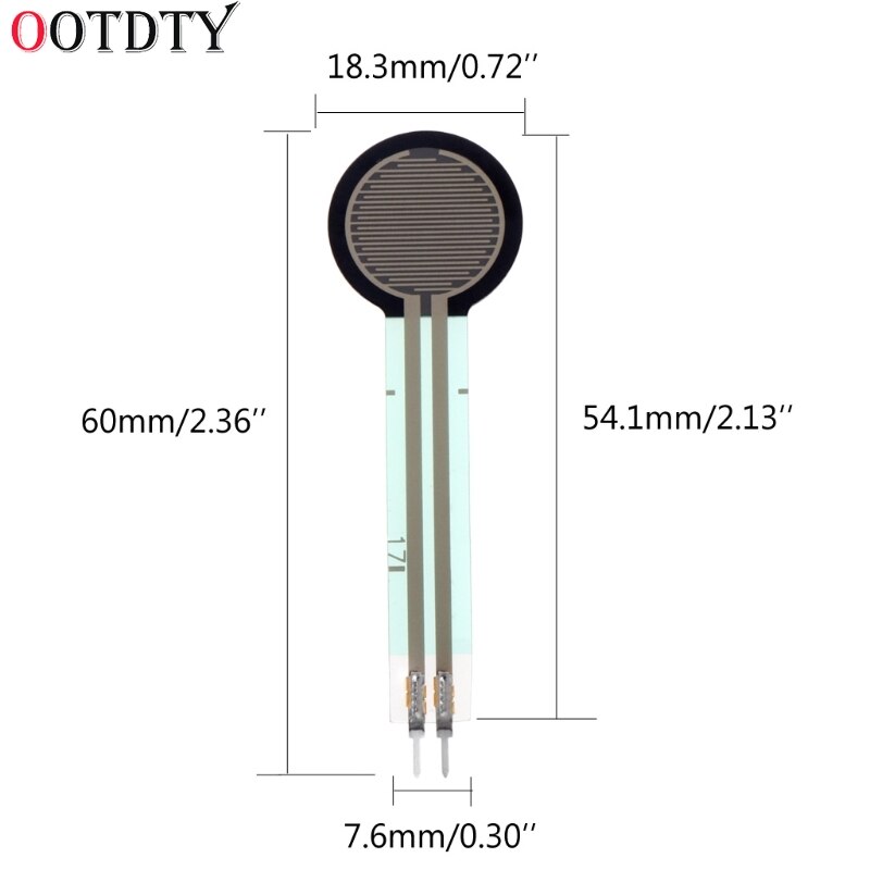 OOTDTY FSR402 0.5&quot; Film Force Sensitive Resistor Force Sensor 0g~10kg For Arduino Tail