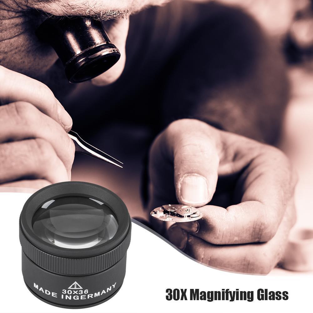 30X 10X Magnifying Glass Optical Lens Jewelry Coin Stamps Watch Repair Loupe Magnifying Glass Loupe Handheld Monocle Magnifier