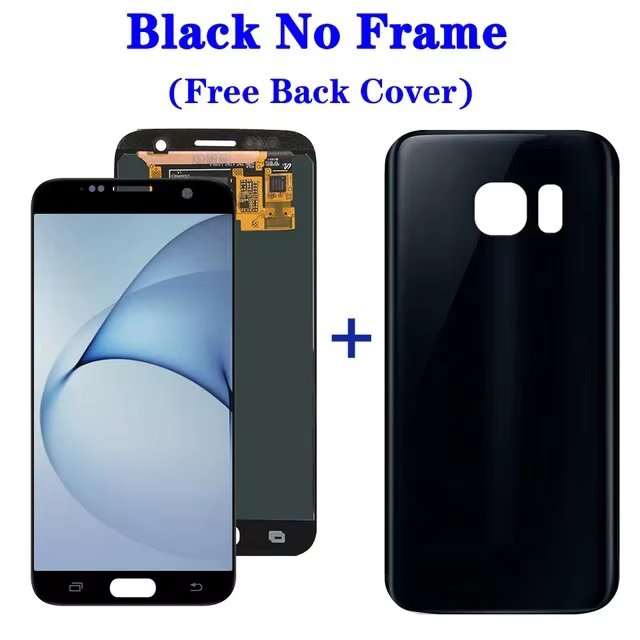 Amoled Burn Shadow LCD For Samsung S7 G930 LCD Display Touch Screen Digitizer Assembly For Samsung G930 G930F LCD With Frame: Khaki