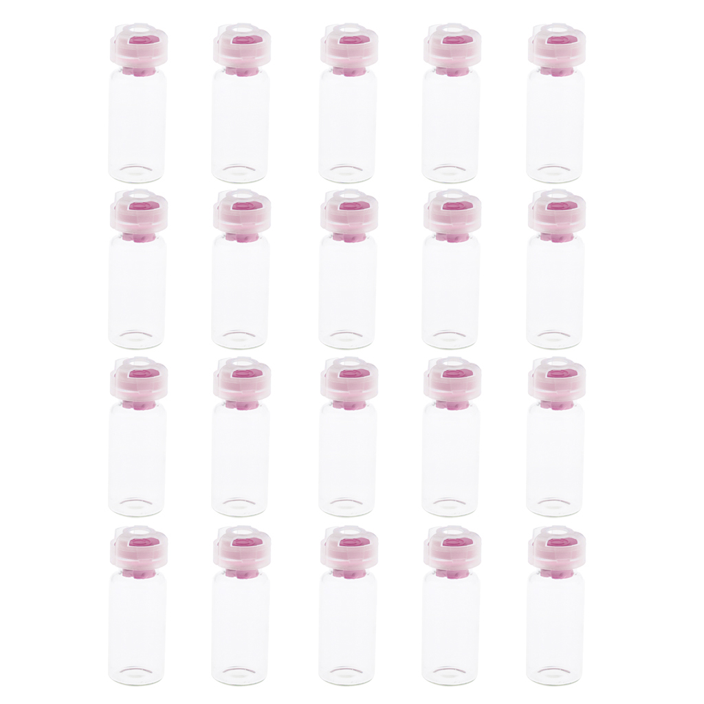 10ml Clear Sealed Liquid Cosmetic Sampling Glass Bottles Vials Plastic Cap