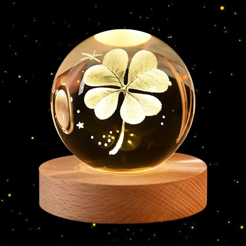 Bola de cristal 3D de 6cm, bola de cristal, Planeta Tierra, Base de madera, sistema Solar, astronomía de galaxia, de cumpleaños, decoración de escritorio para el hogar: Gris claro