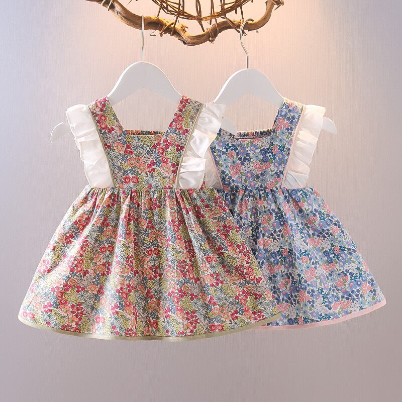 Lawadka 12M-4T Summer Baby Girl Clothes abito con fiocco in cotone con stampa per ragazze abiti da festa per il primo compleanno 2022 nuovi vestiti per bambini