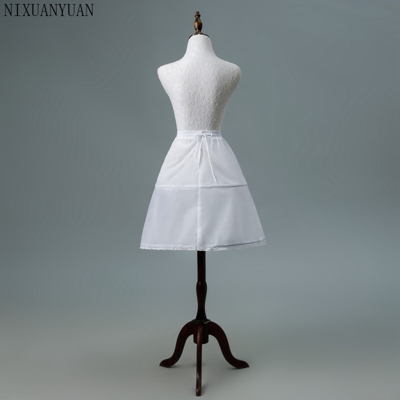 2 Hoops White A Line Long Flower Girl Dress Petticoat Kids Ballet Petticoat Child Crinoline Tutu Skirts Girls Underskirt