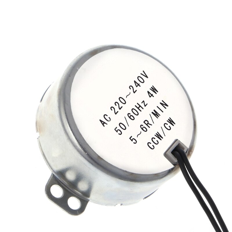 Ac synkronmotor 220-240v växelmotor 4w cw/ccw stort vridmoment 5-6 rpm 50/60hz permanentmagnet synkronmotor