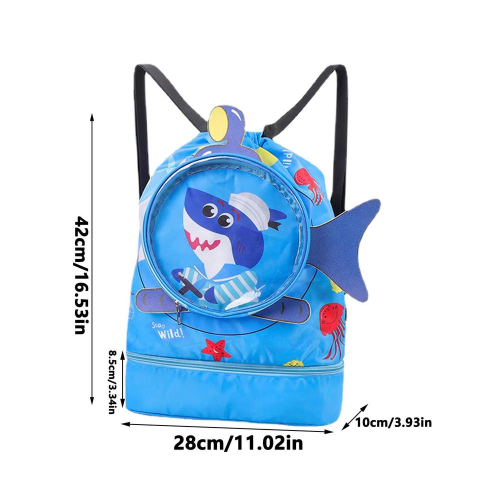 Bolsa de natación para niños, mochila de playa con animales bonitos para niños, bolsa de natación para niñas, playa, piscina, natación, mochila húmeda y seca para exteriores: Naranja