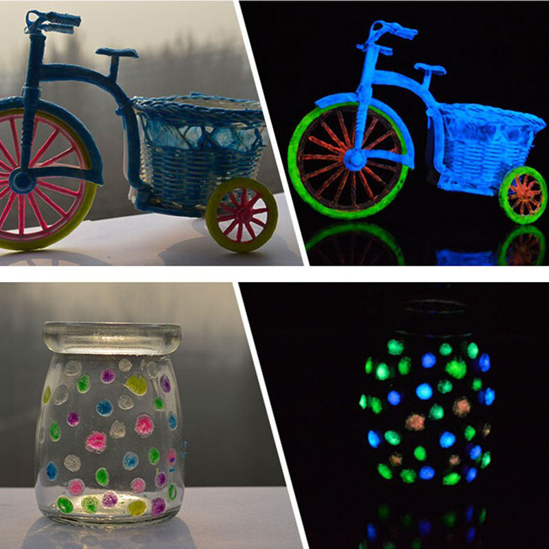 12 färg neon fluorescerande kroppsfärg uv växa i mörker ansiktsmålning självlysande färger pigment festival fest halloween sminkverktyg