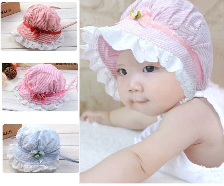 Chapeau en dentelle pour bébés filles | Chapeau avec fleur ajourée, seau ajouré, chapeau de plage pour enfants, accessoires pour bébés et -né