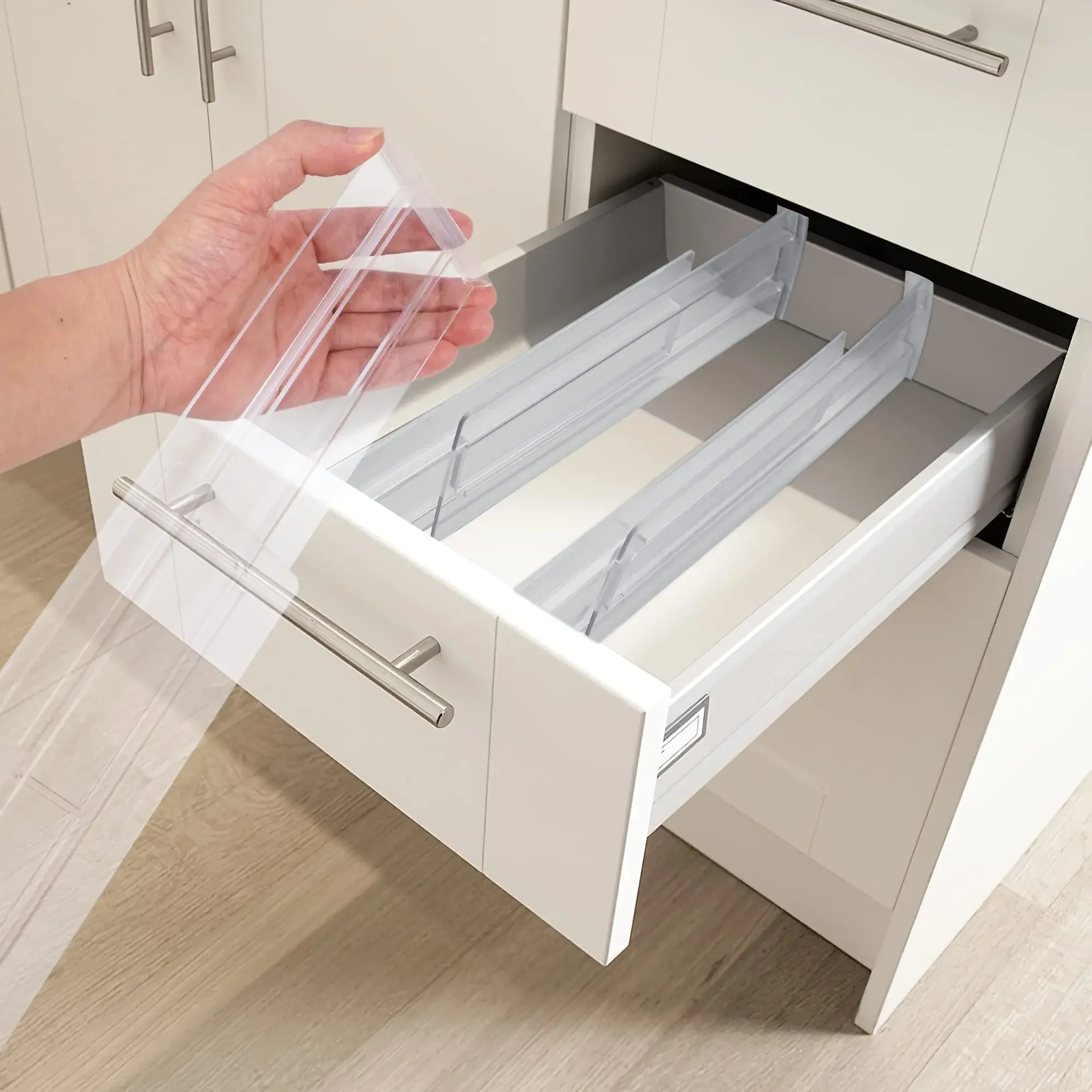 4/8 Pack Lade Verdelers Organisatoren Verstelbaar Uitbreidbaar vanaf 11-20" Keuken Lade Lades Afscheiders voor Kleding Make-up