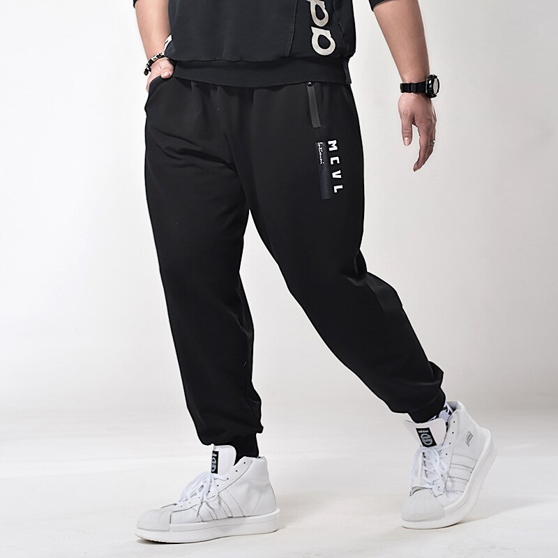 7XL 6XL Plus Size Men Pants Casual Sweatpants Sports Letter Summer Loose Sportwear Pants Long Black Stretch Trousers 2022