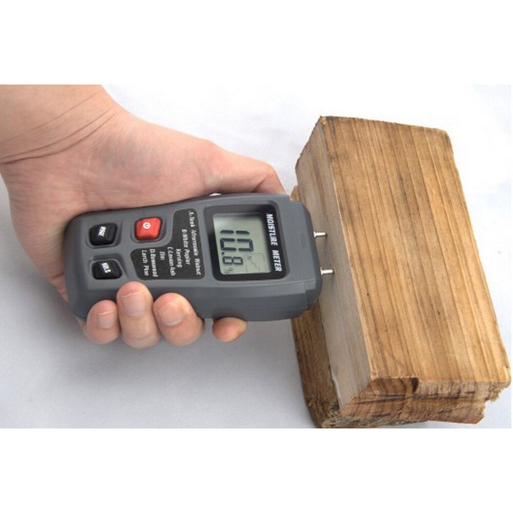 LCD Wood Moisture Tester MT-10 0-99.9% Wood Hygrometer 4 Modes 2 Pins Digital Wood Humidity Tester Timber Damp Detector