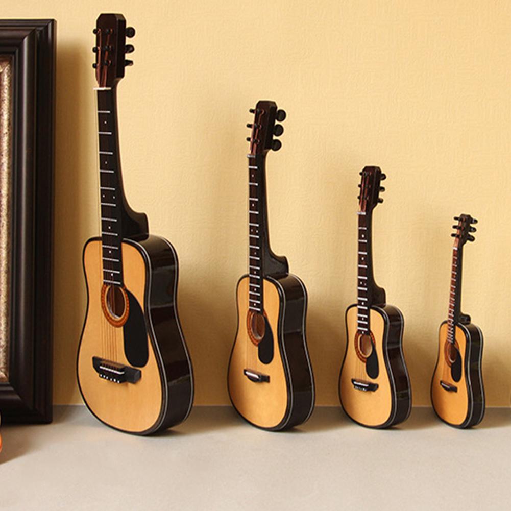 Mini fuld vinkel folk guitar guitar miniaturemodel træ mini musikinstrument model samling