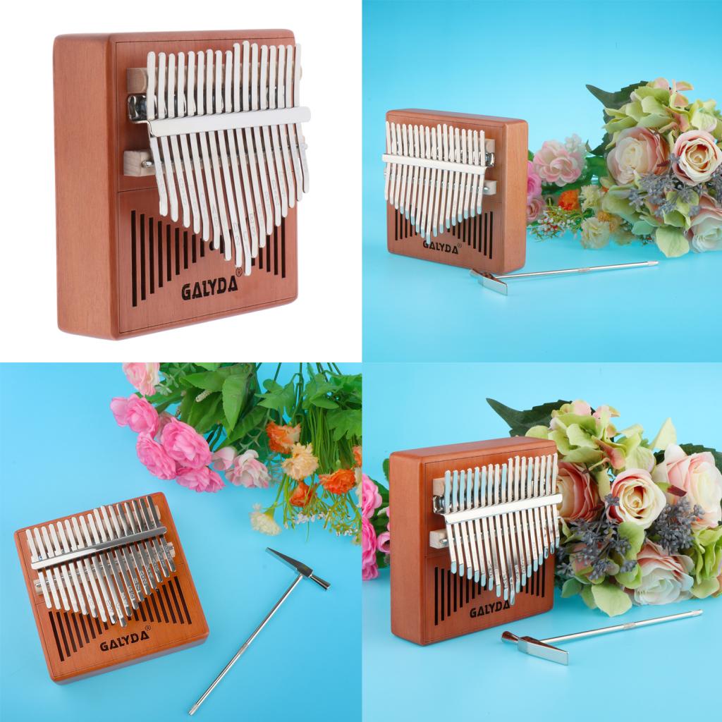 17 Keys Kalimba Mahogany Wooden Thumb Piano Mbira Keyboard Instrument Tool