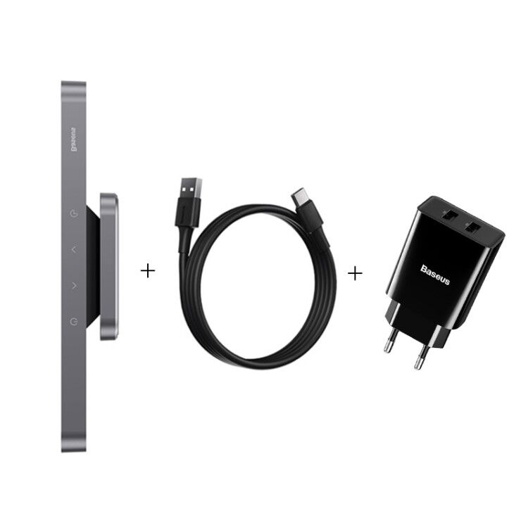 Baseus Magnetische Tafellamp Vertraging Off Slaapzaal Kast Licht Led Bureaulamp Voor Studie Usb Oplaadbare Slaapkamer Nachtlampje: With adapter