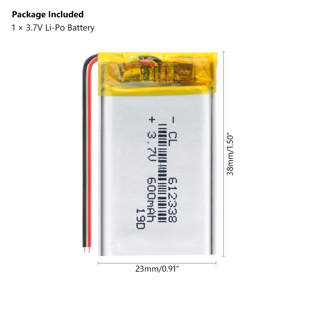 3,7 v 600mAh 612338 1/2/4 Uds. Batería de polímero de litio 3 7V voltios li po ion, baterías recargables lipo para navegación GPS dvd