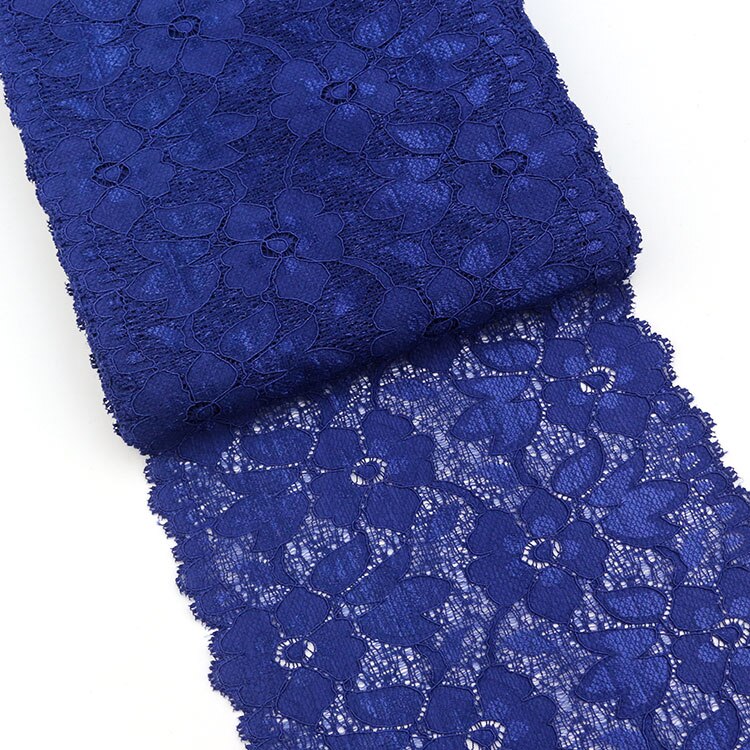 Ruban de dentelle souple à motif Floral de 16cm, fournitures d'artisanat en dentelle, robe pour vêtements dessus soutien-gorge décoration blanche, guipure dentelle: Dark Blue