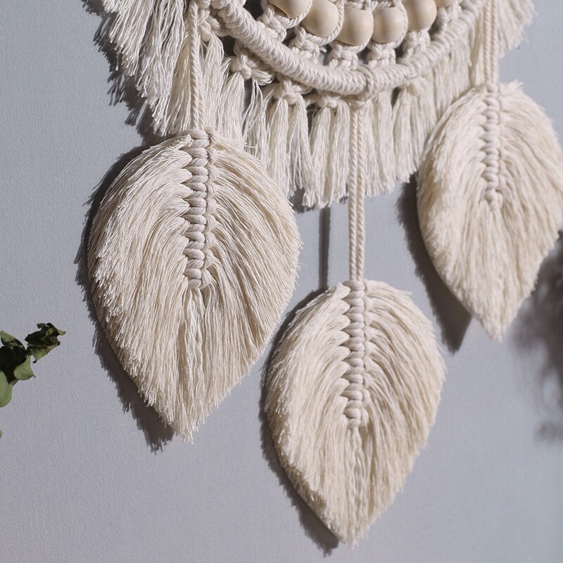 Macrame Zauberstab Hängen Runde Spiegel Mit Makramee Randbereich Boho Dekor Tapisserie Böhmen Zauberstab Kunst Dekor Für freundlicher Mädchen Baby Kindergarten zimmer