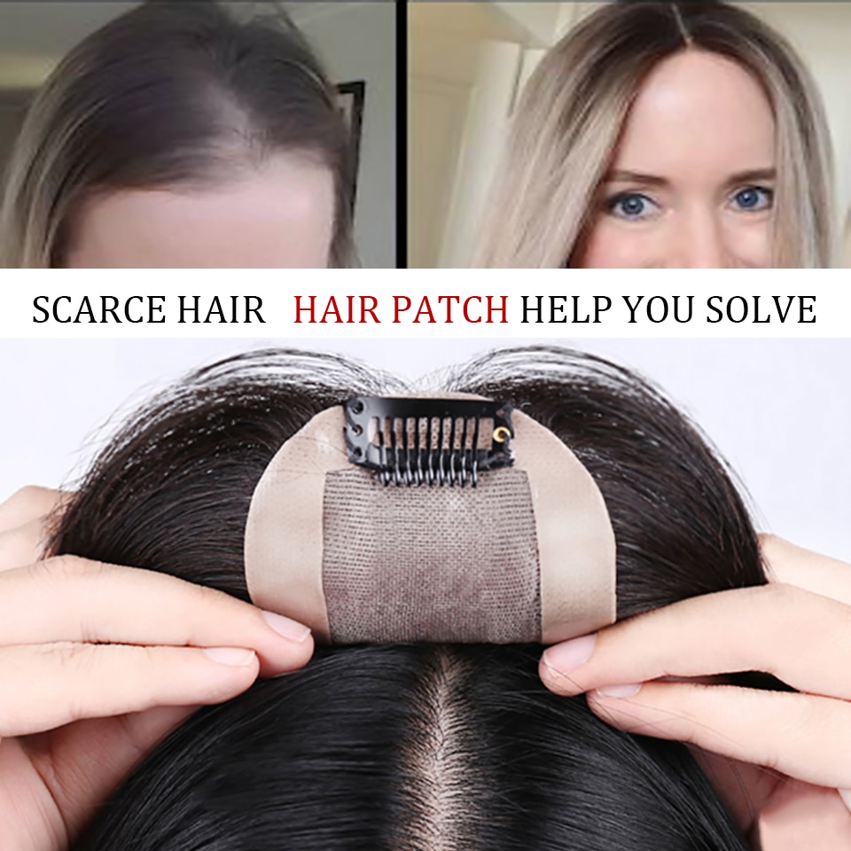 HUAYA-perruque demi-tête faite à la main, perruque naturelle duveteuse Invisible, accessoires capillaires pour femmes