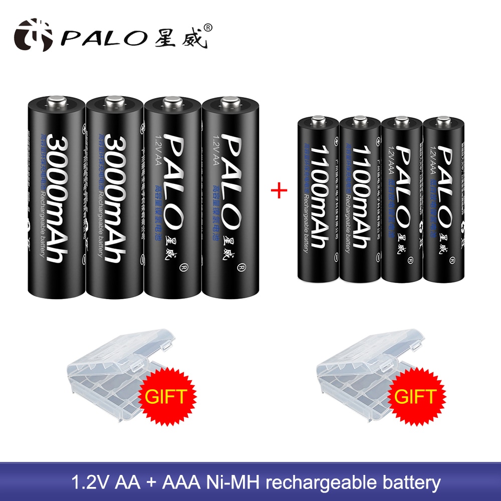 Palo Aa Aaa Bateria Sets Oplaadbare Batterij 8 Stuks 1.2V Aa Batterij + 8 Stuks Aaa Vooraf Opgeladen batterij Nimh Aa/Aaa Oplaadbare Batterij