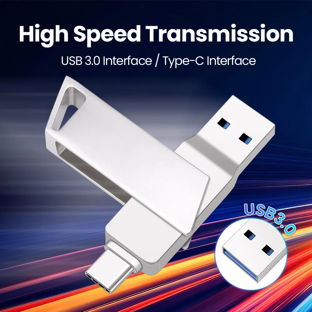 Fast High-Speed Type-C Phone USB 3.0 Flash Drive 256GB Pendrive 128GB External Storage 64GB Memory Stick 32GB Pendrive